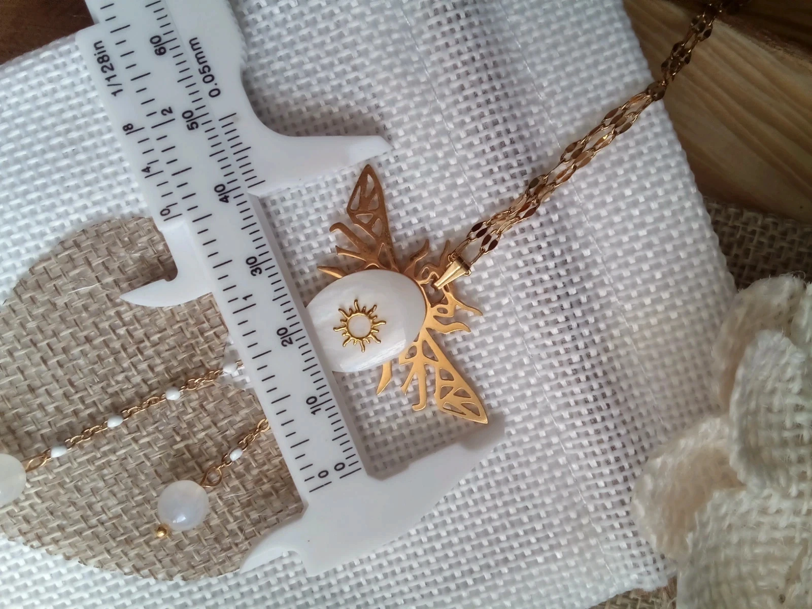 Collar de mariposa de nácar y piedra de luna – photo 4